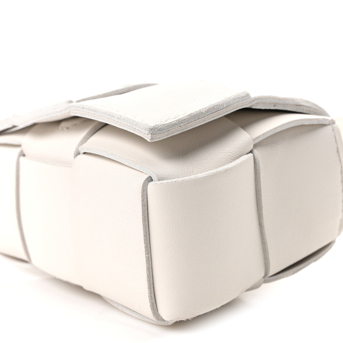 Lambskin Maxi Intrecciato Extra Mini Cassette Crossbody Bag White