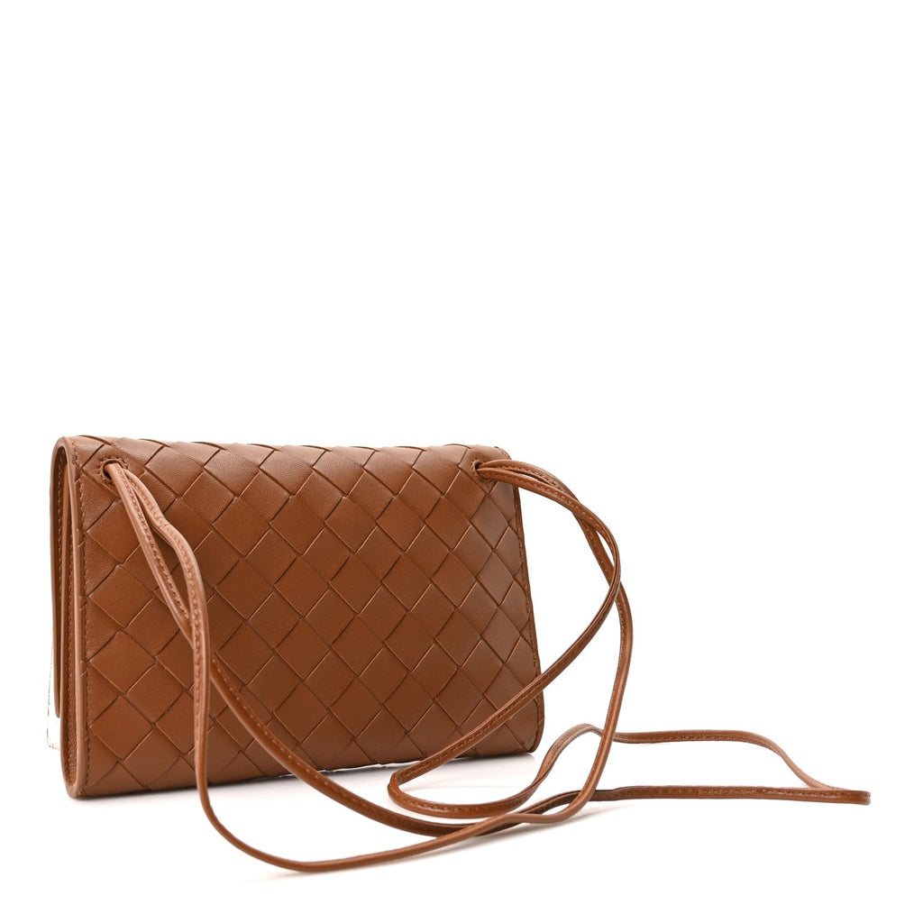 Nappa Intrecciato Andiamo Pouch On Strap Tannin