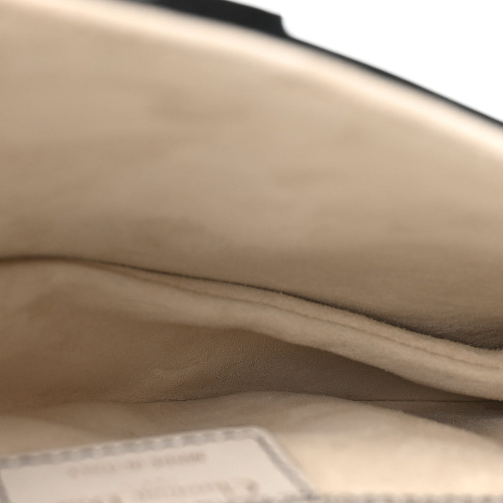 Calfskin Newspaper Printed Saddle Bag With Strap Black White
