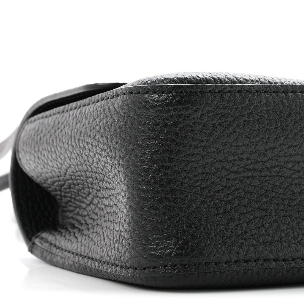 Grained Calfskin Mini Souplissimo Maxi Flap Black