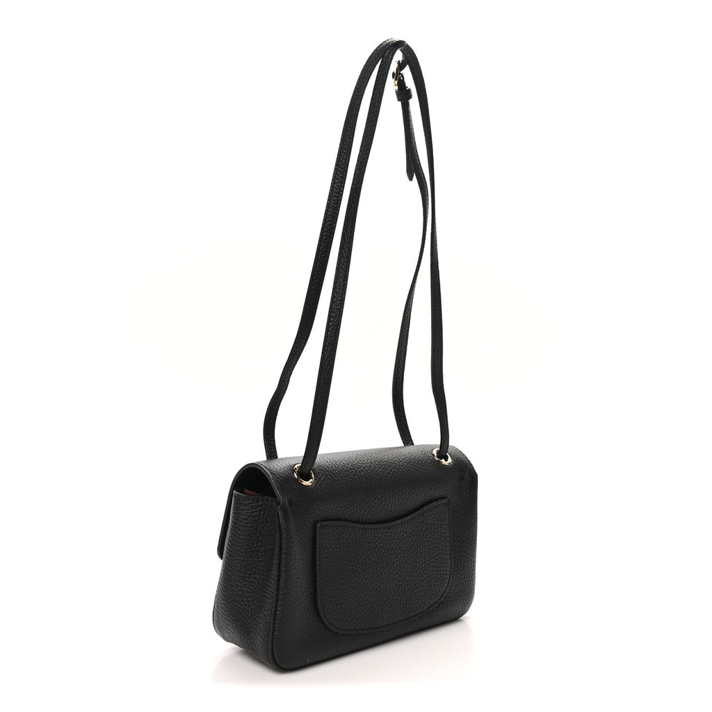 Grained Calfskin Mini Souplissimo Maxi Flap Black