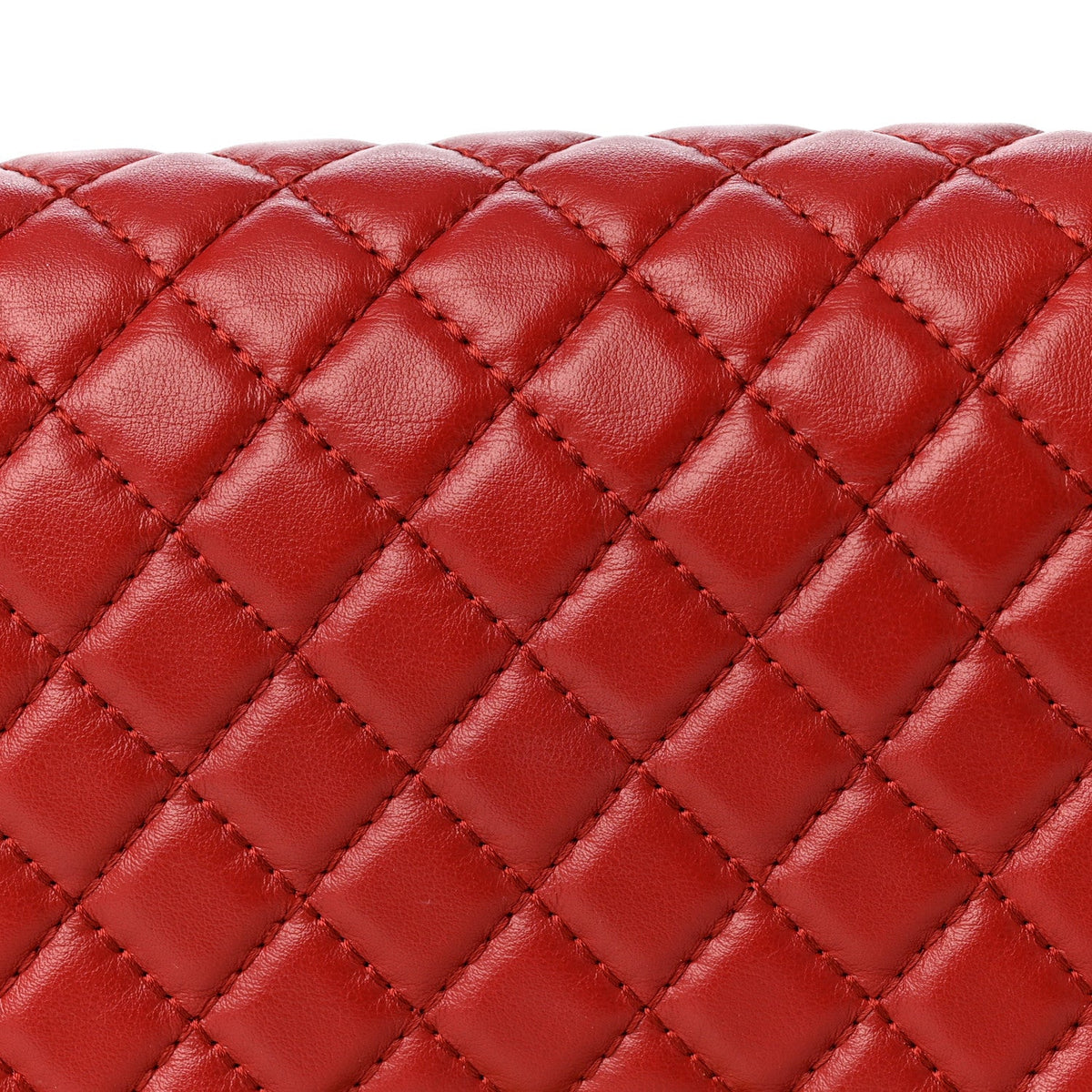 Lambskin Quilted Medium Top Handle Boy Flap Red