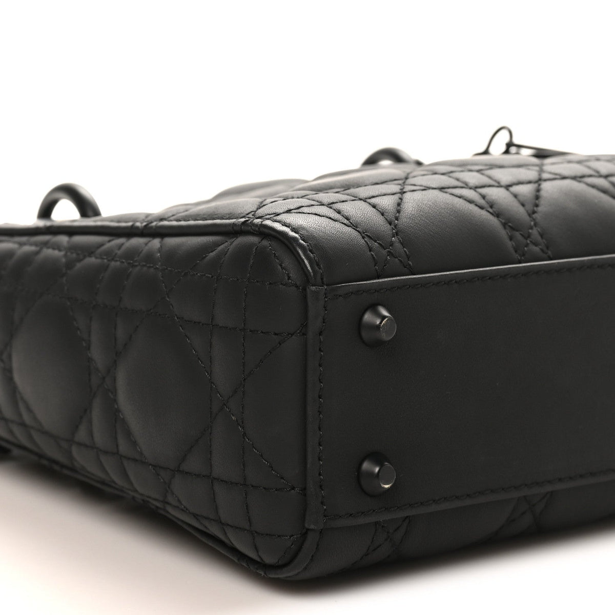 Ultra Matte Calfskin Cannage Mini Lady Dior Black