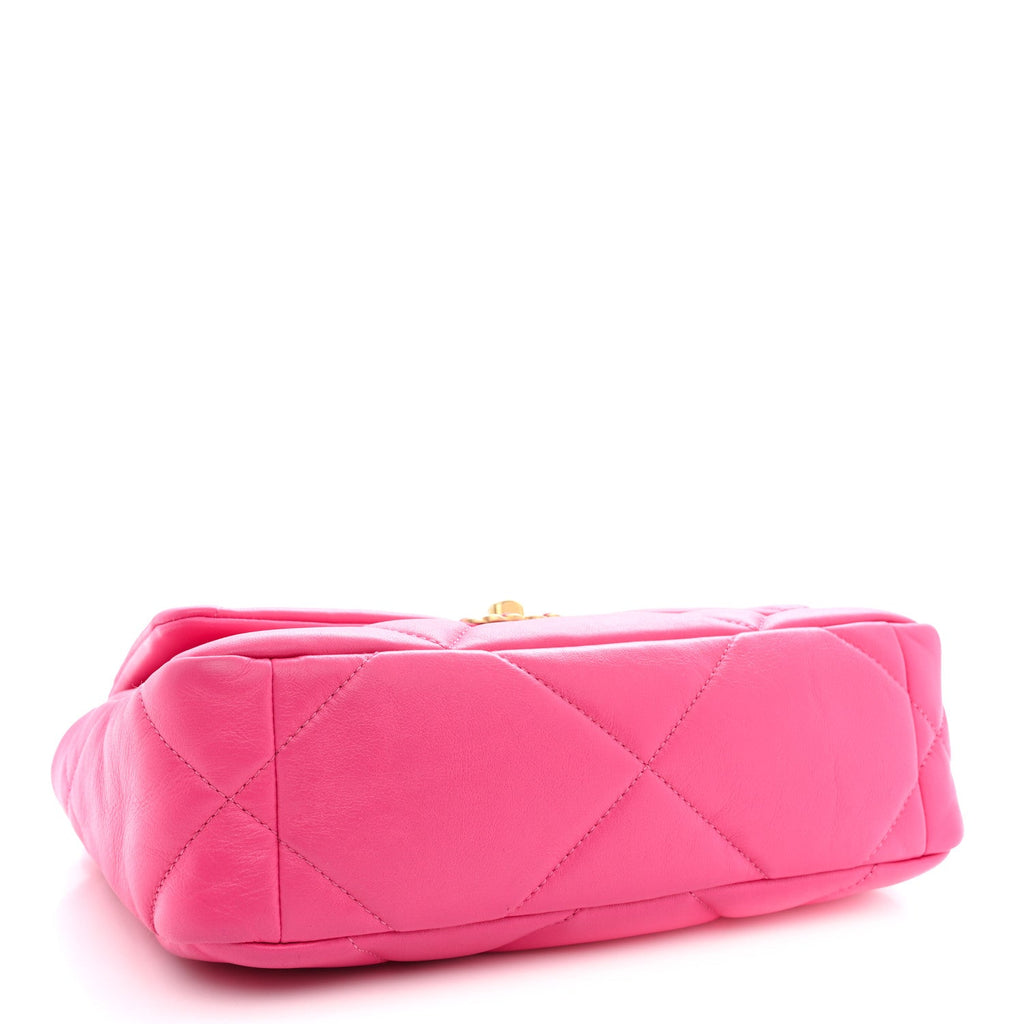 Lambskin Quilted Medium Chanel 19 Flap Dark Pink
