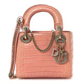 Alligator Crystal Mini Lady Dior Pink