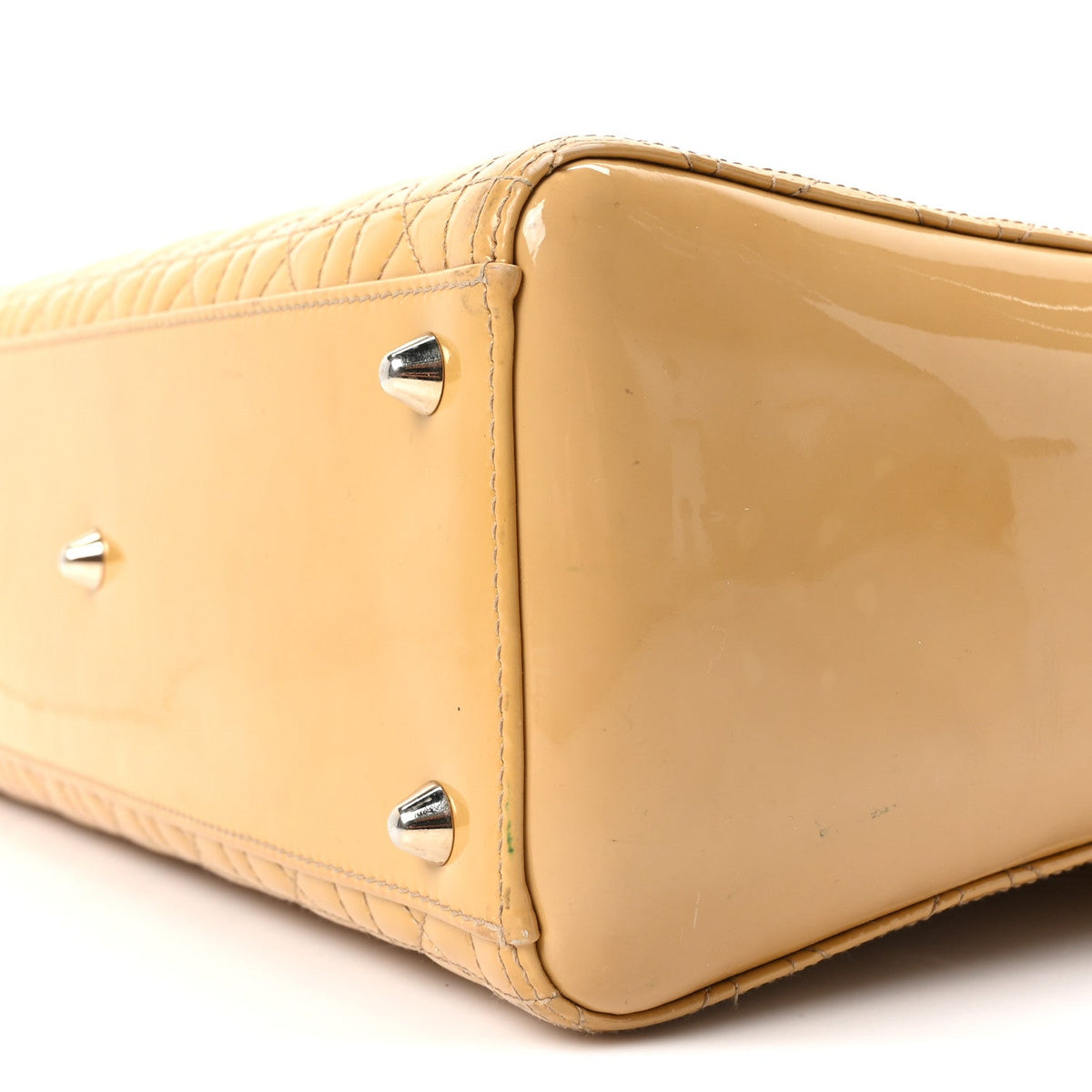 Patent Cannage Large Lady Dior Beige