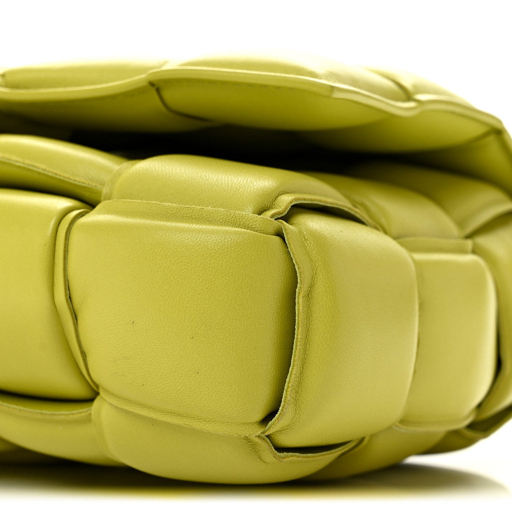 Nappa Maxi Intreccio Padded Cassette Crossbody Bag Lime