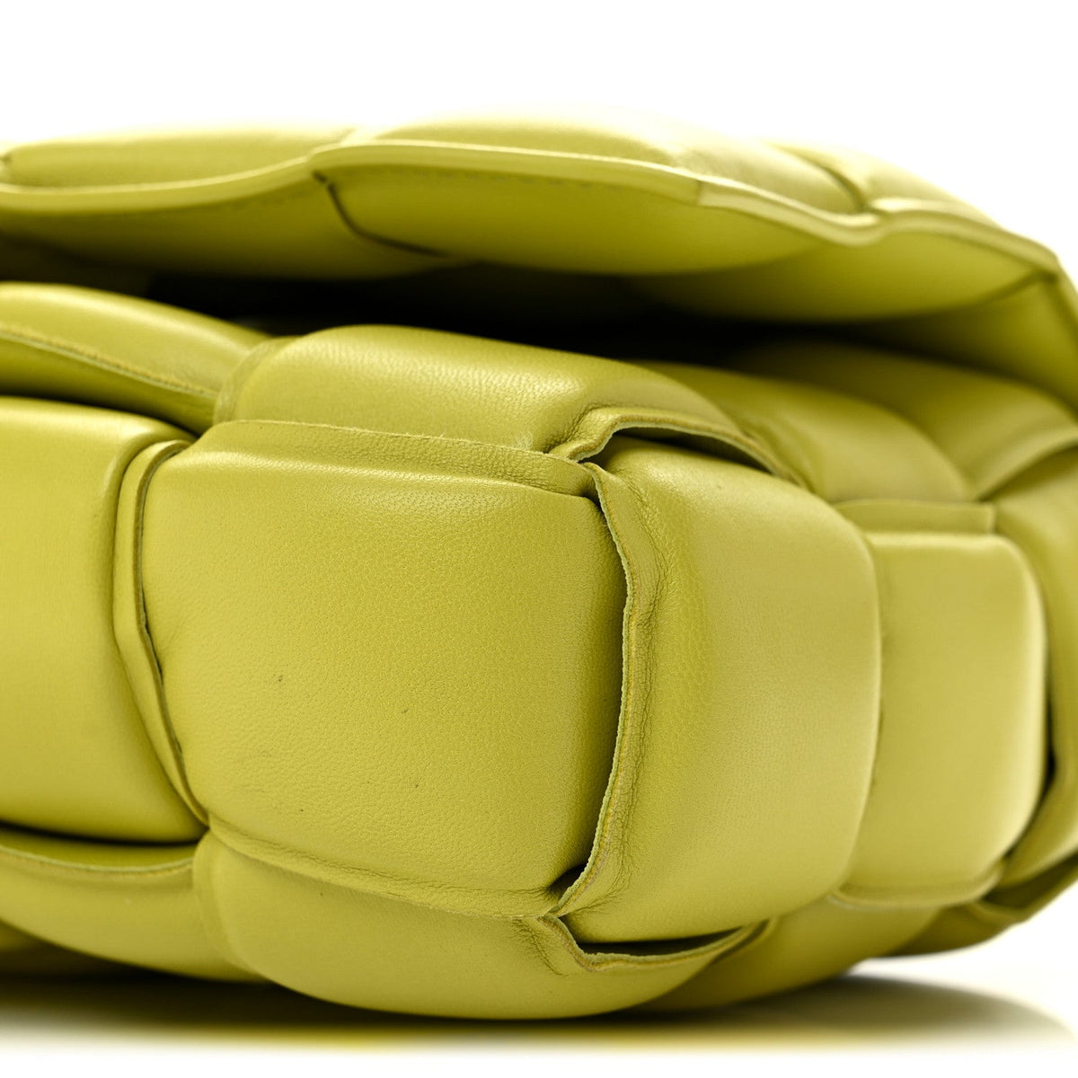 Nappa Maxi Intreccio Padded Cassette Crossbody Bag Lime