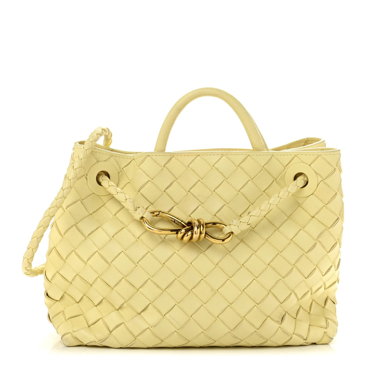 Nappa Intrecciato Small Andiamo Shoulder Bag Chamomile