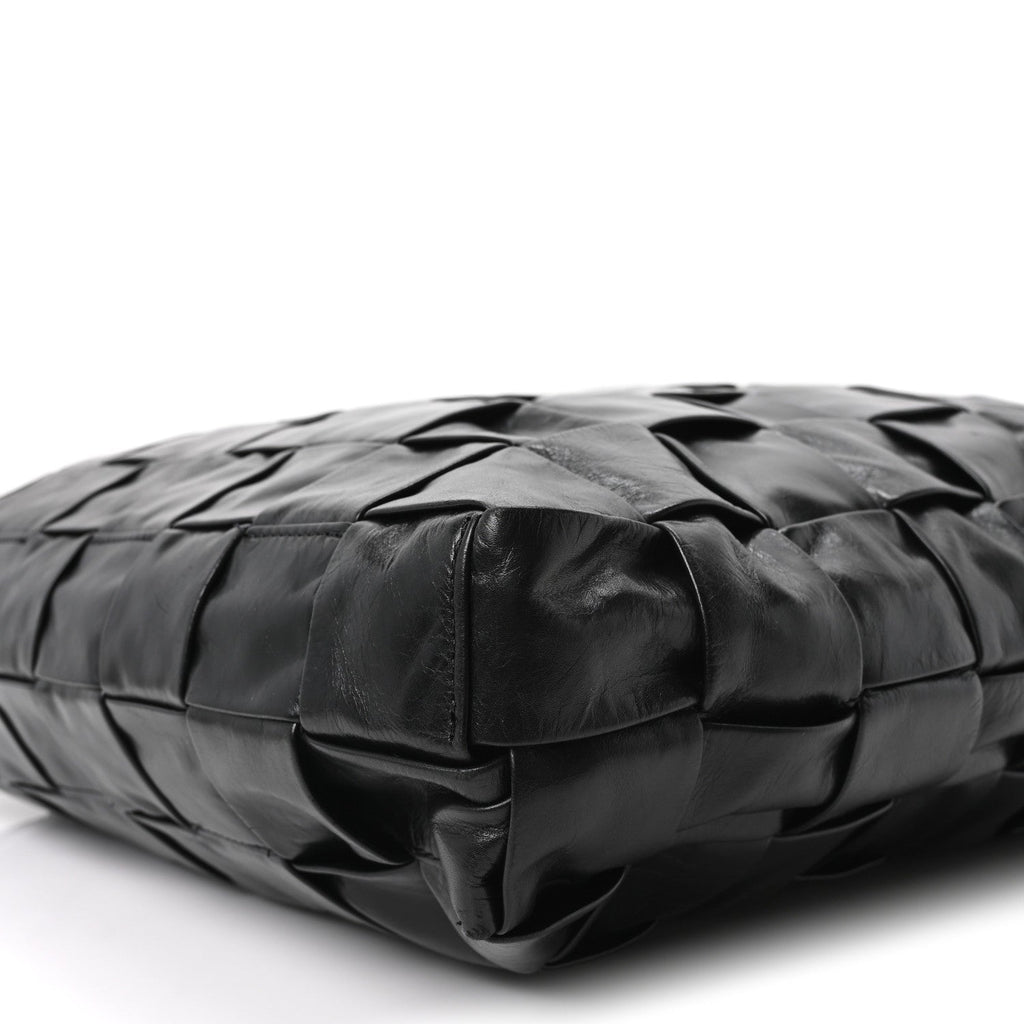 Paper Calfskin Maxi Intrecciato Cassette Tote Black