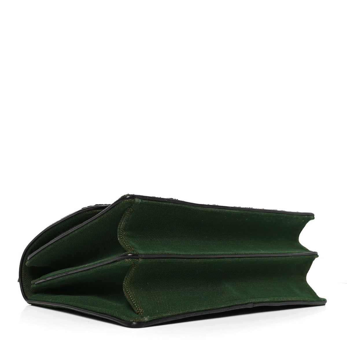 Velvet Oblique Diorama Satchel Black Green Pink