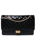 Distressed Patent Quilted 2.55 Reissue 227 Flap Black