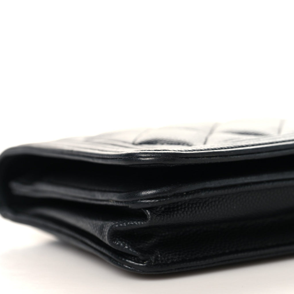 Caviar Quilted Boy Wallet On Chain WOC Black
