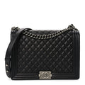 Caviar Quilted Large Boy Flap Black