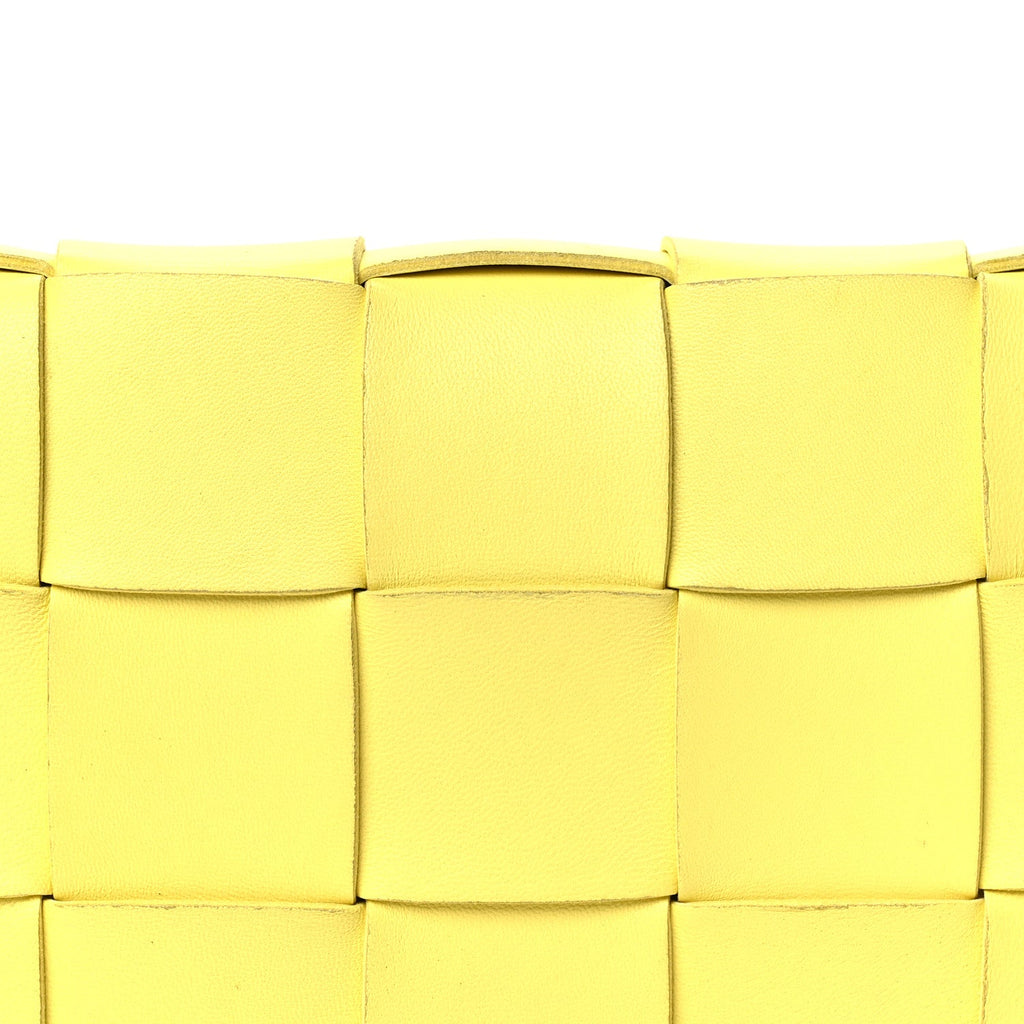 Lambskin Maxi Intrecciato Small Cassette Crossbody Bag Lemonade