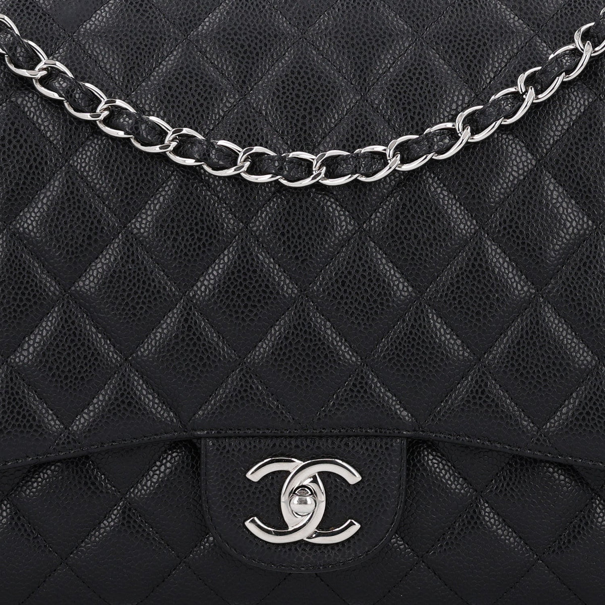 Caviar Quilted Maxi Double Flap Black