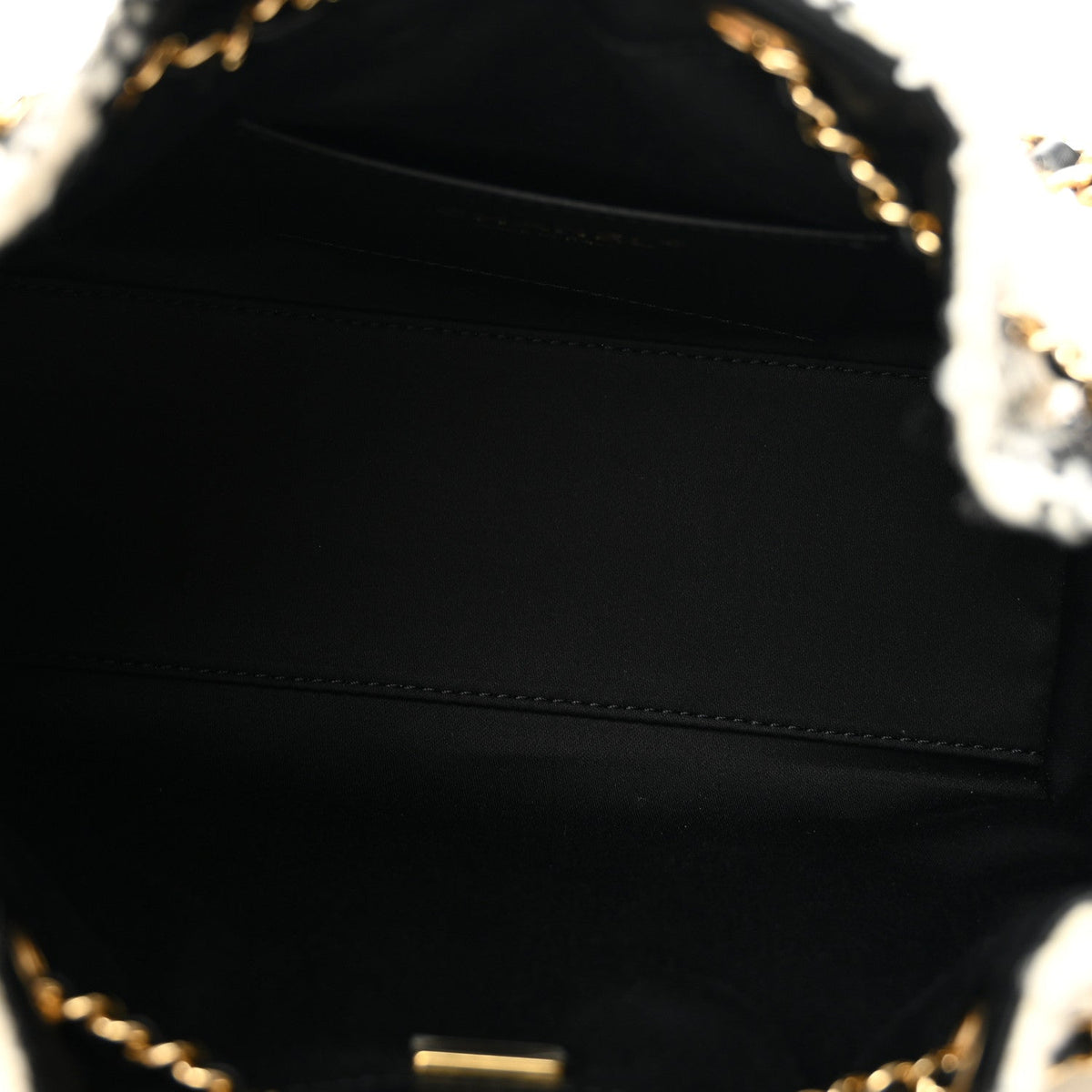 Tweed Quilted Mini Chanel 25 Handbag White Ecru Black