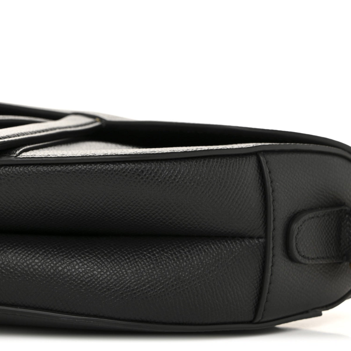 Grained Calfskin Saddle Bag Black