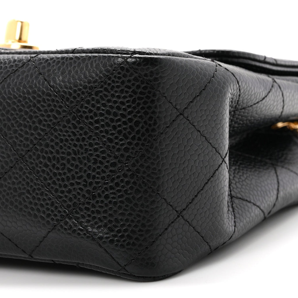 Caviar Quilted Mini Square Flap Black