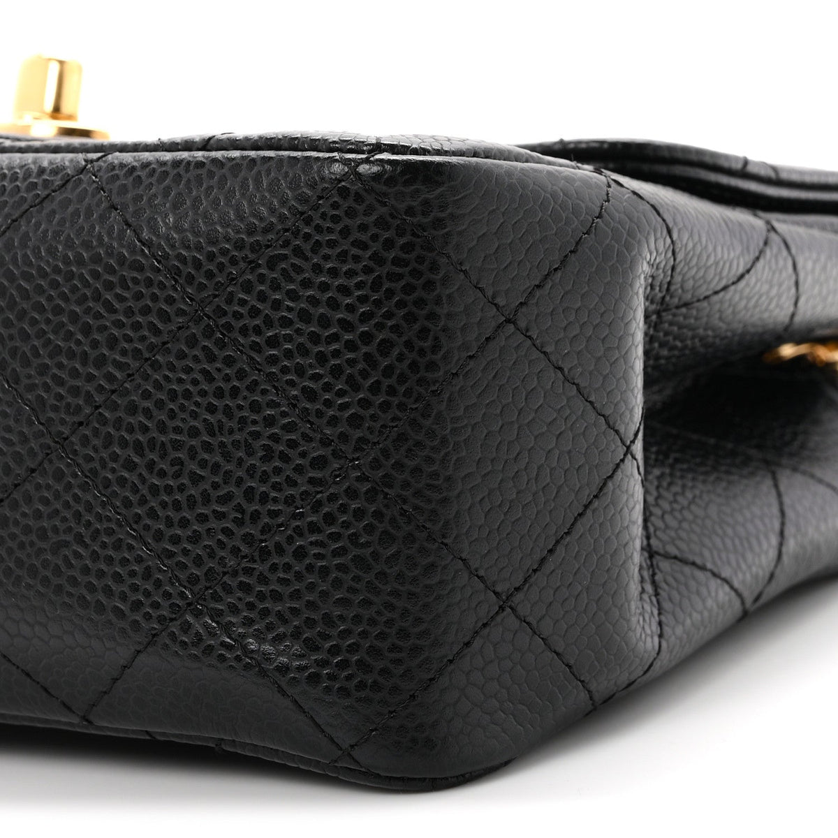 Caviar Quilted Mini Square Flap Black