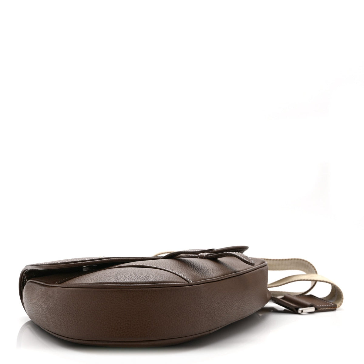 Grained Calfskin Kim Jones Saddle Bag Brown