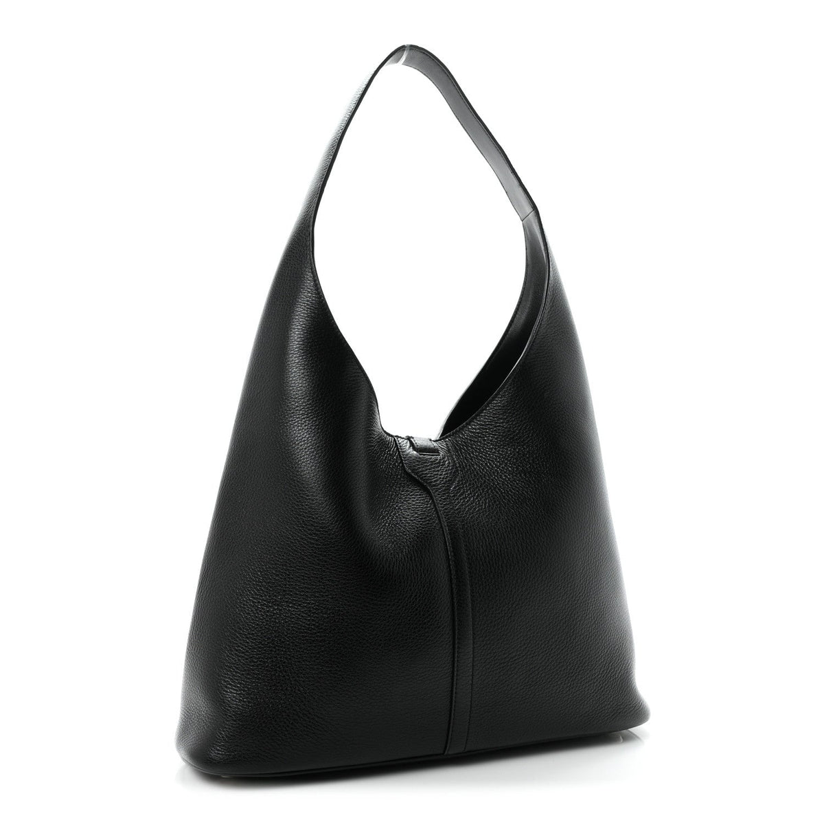Grained Calfskin Medium Locker Hobo Black