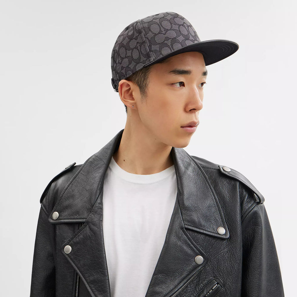 Coach Outlet Signature Jacquard Flat Brim Hat