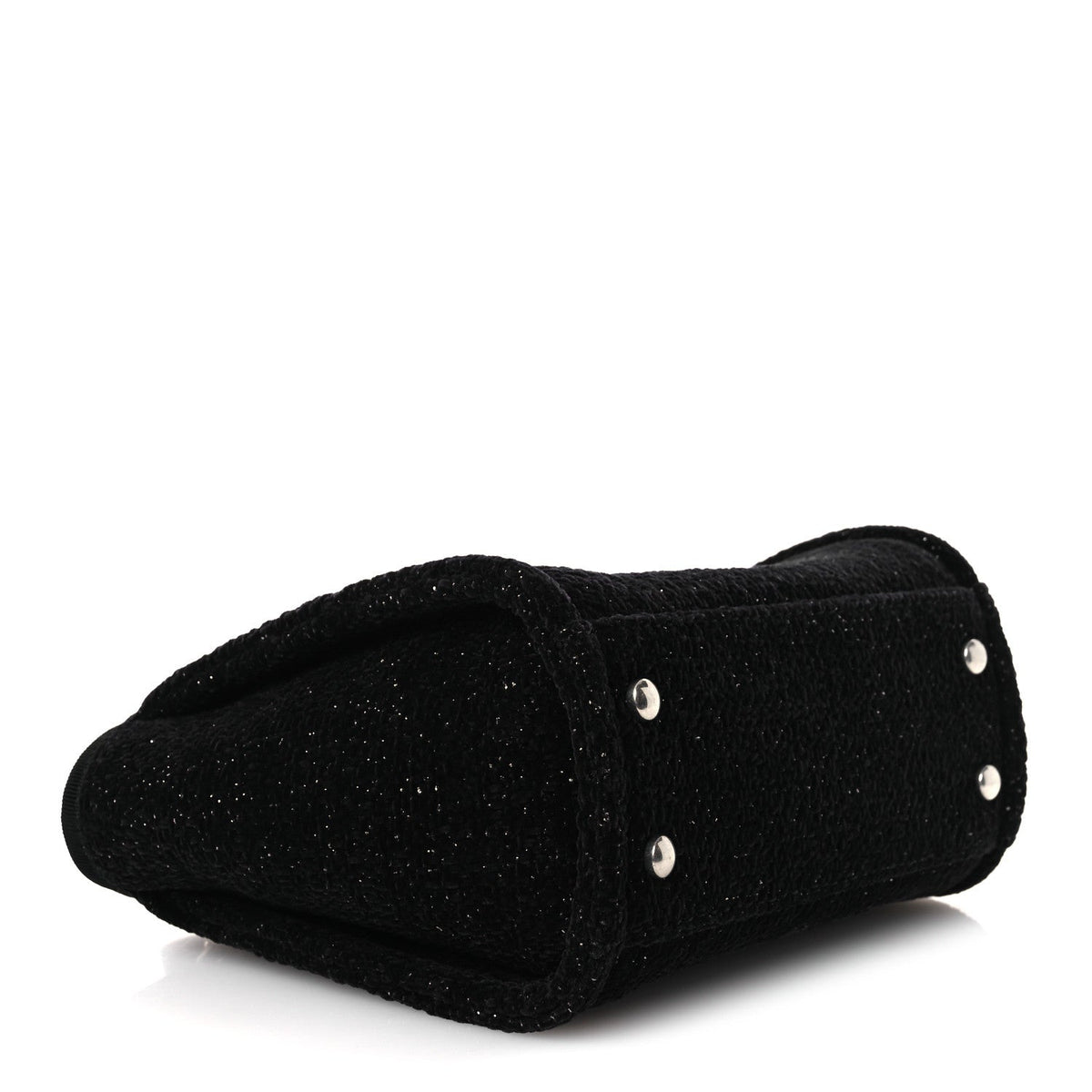 Lurex Canvas Mini Deauville Tote Black