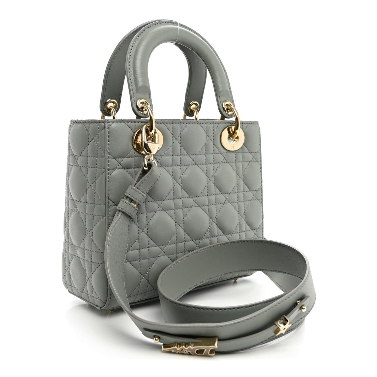 Lambskin Cannage Small My ABCDior Lady Dior Grey