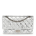 Metallic Calfskin Striped 2.55 Reissue 227 Silver