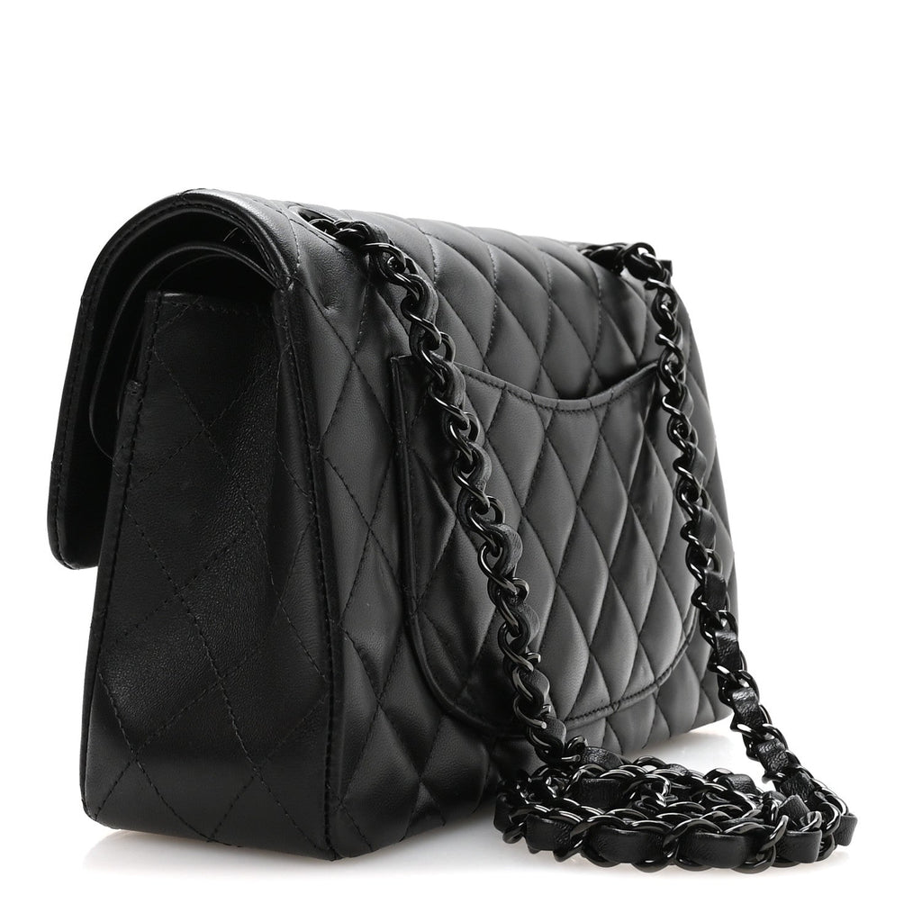 Lambskin Quilted Small Double Flap So Black