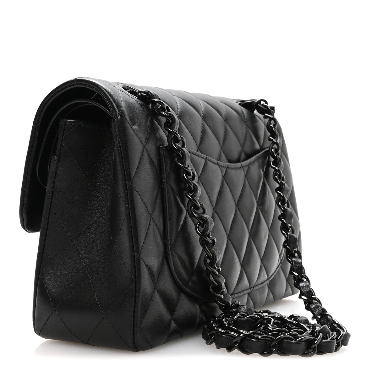 Lambskin Quilted Small Double Flap So Black