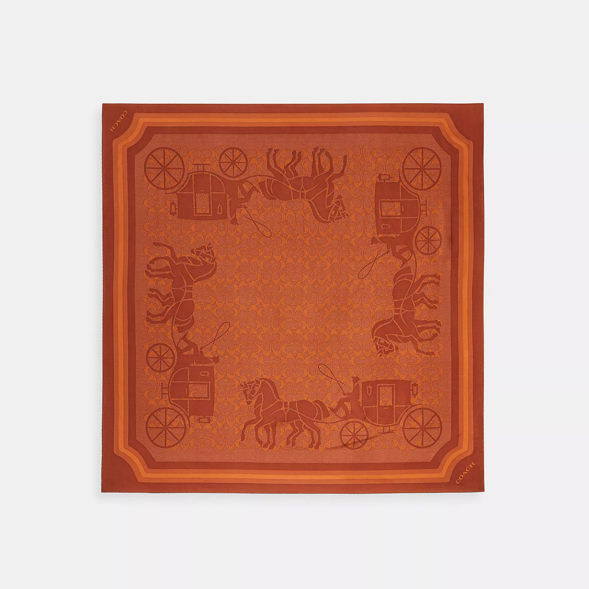 Coach Outlet Signature Horse And Carriage Print Silk Square Scarf