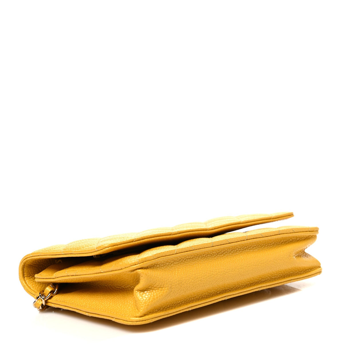 Caviar Quilted Wallet on Chain WOC Yellow
