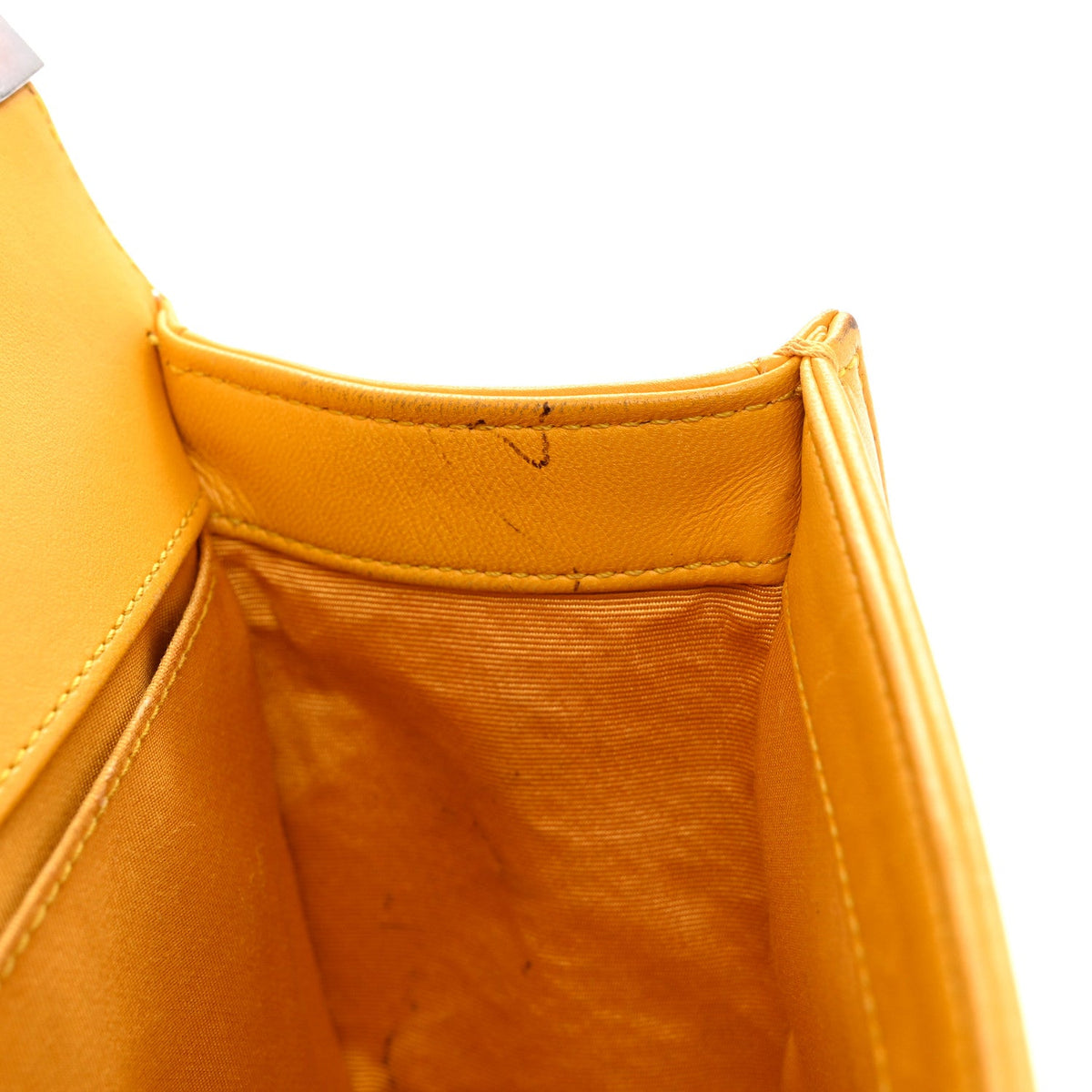 Lambskin Quilted Medium Boy Flap Yellow