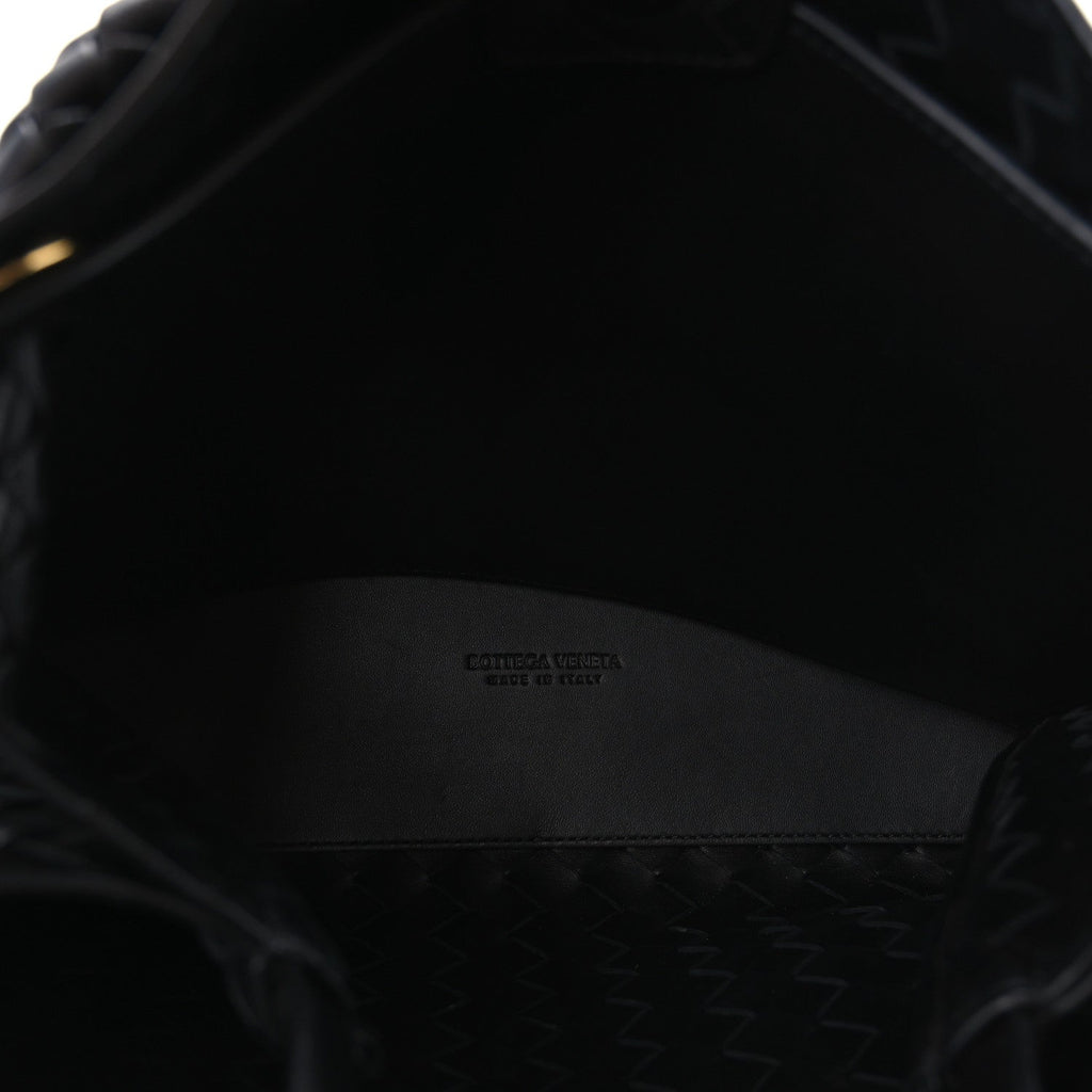 Nappa Intrecciato Medium Andiamo Shoulder Bag Black