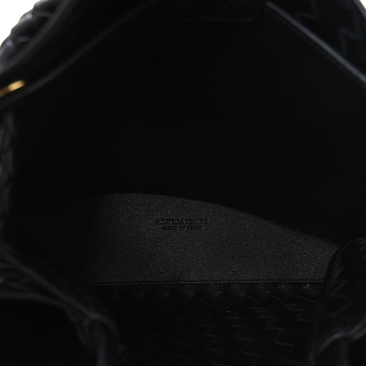 Nappa Intrecciato Medium Andiamo Shoulder Bag Black