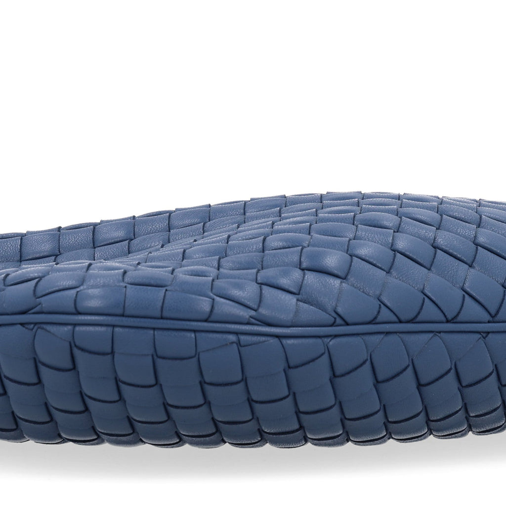 Supple Nappa Intrecciato Padded Small Veneta Hobo Blue Venezia