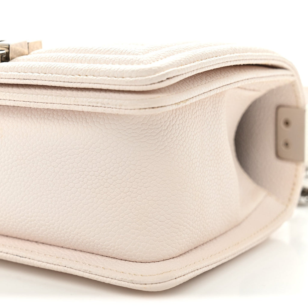 Caviar Quilted Small Boy Flap White