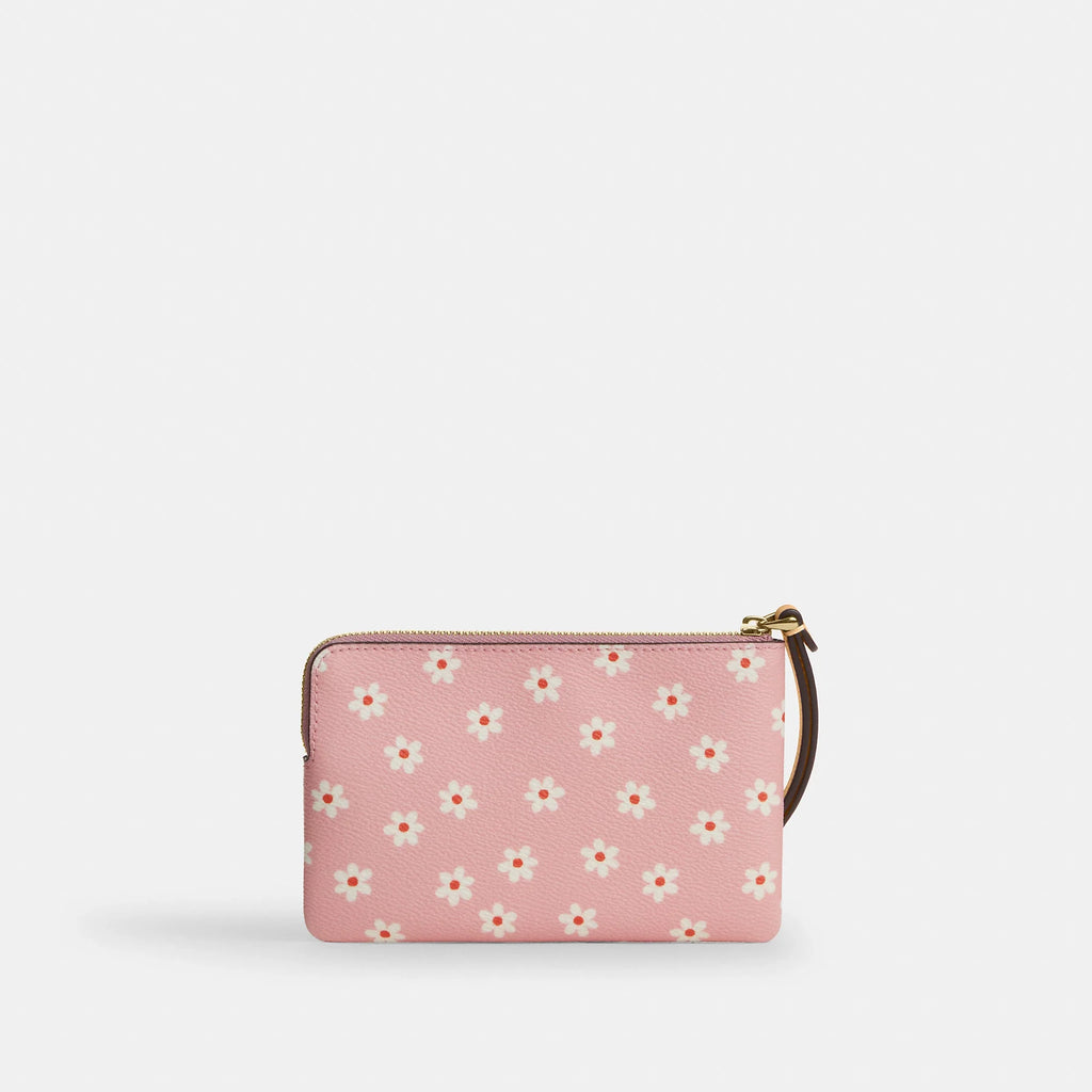 Coach Outlet Corner Zip Wristlet With Floral Print