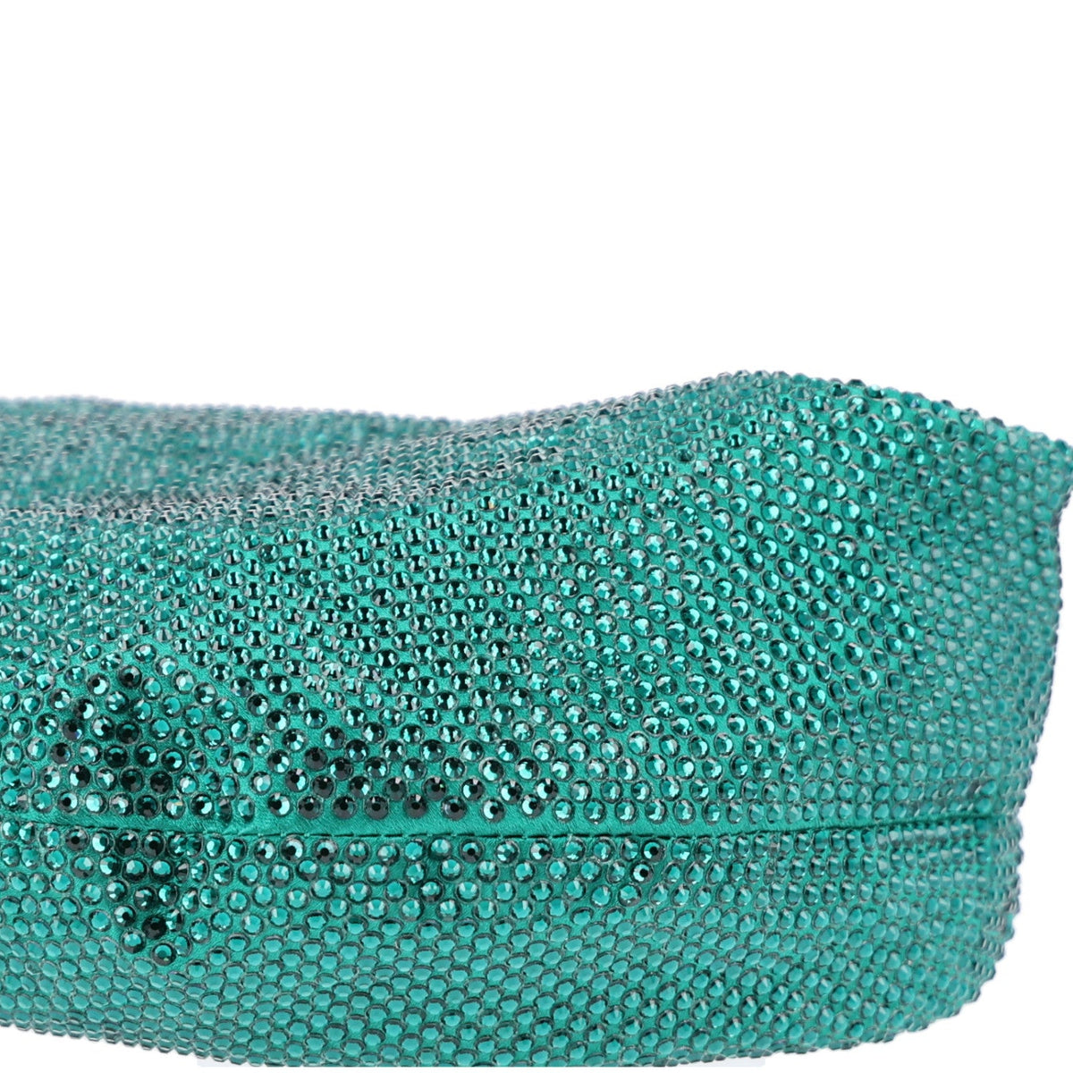 Crystal Embellished Satin Mini Hotfix Jodie Emerald