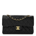 Caviar Quilted Small Double Flap Black
