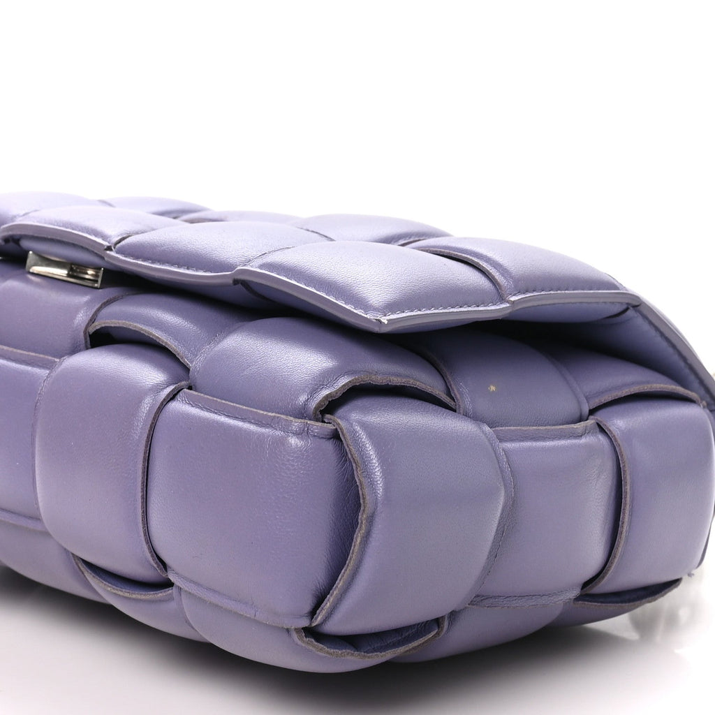 Lambskin Maxi Intreccio Padded Chain Cassette Crossbody Bag Lavender
