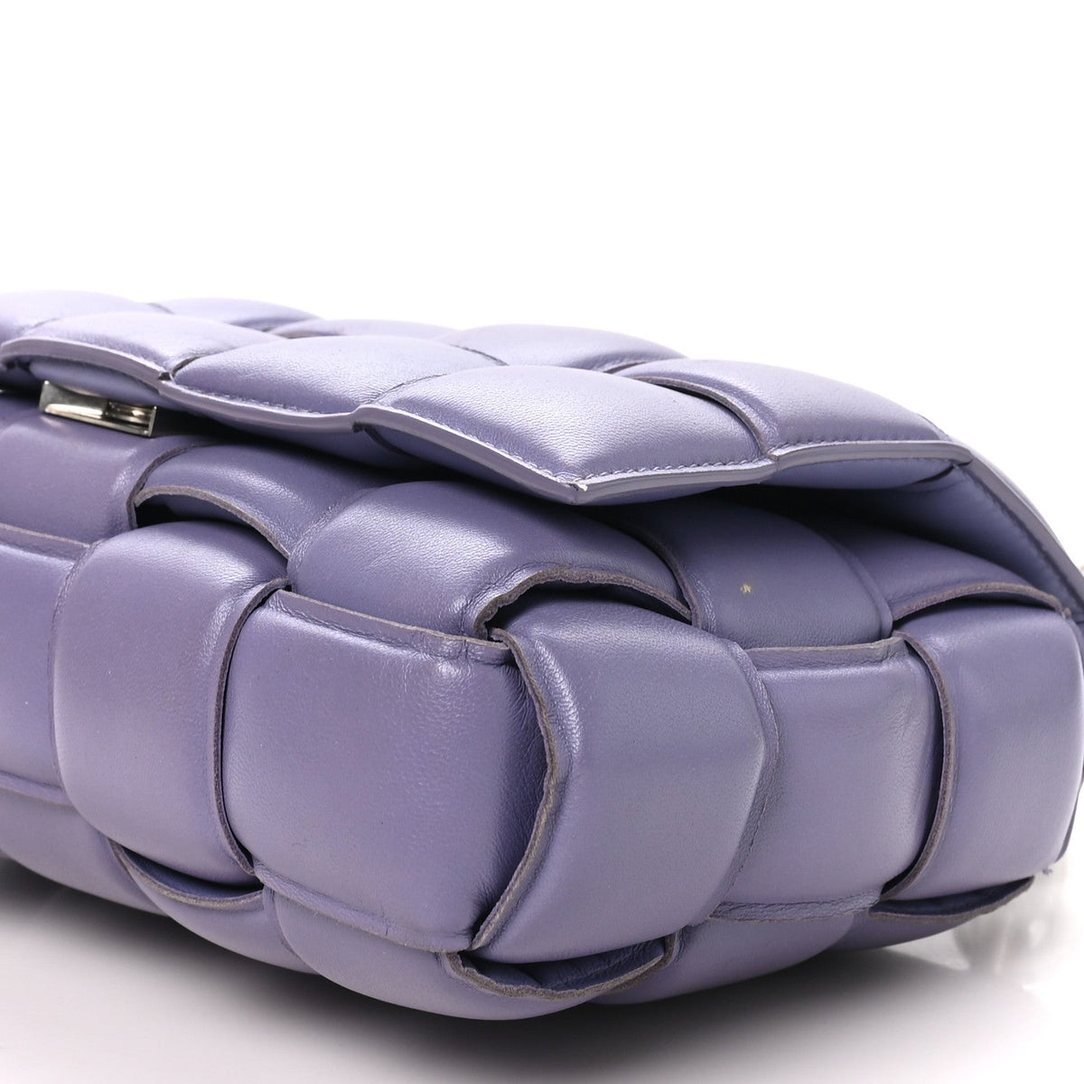 Lambskin Maxi Intreccio Padded Chain Cassette Crossbody Bag Lavender
