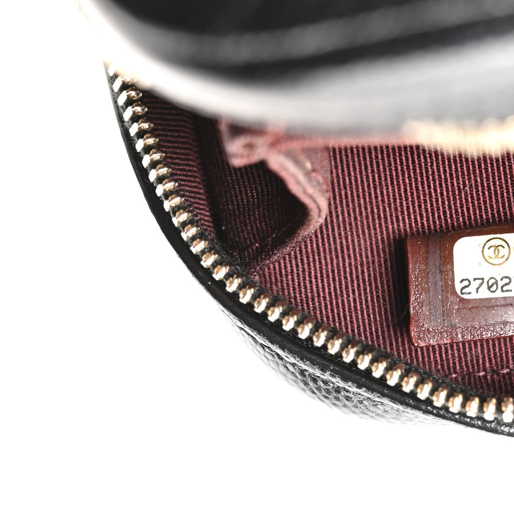 Caviar Quilted Phone Holder Wallet On Chain WOC Black