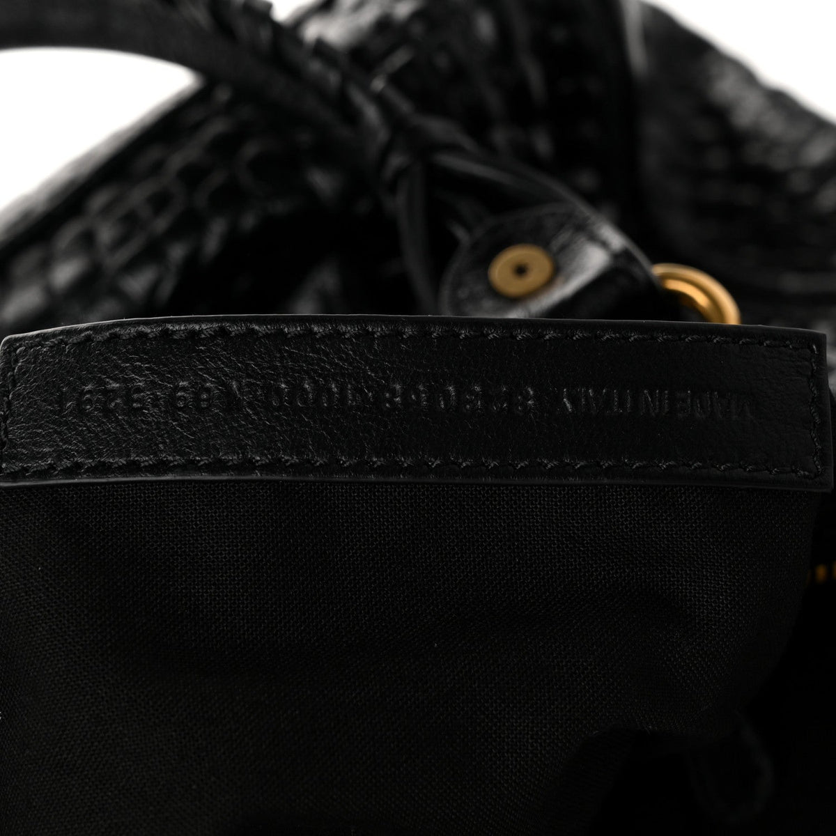 Calfskin Crocodile Embossed Gold Hardware Le City Black