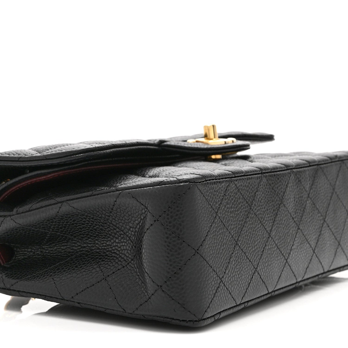 Caviar Quilted Small Double Flap Black