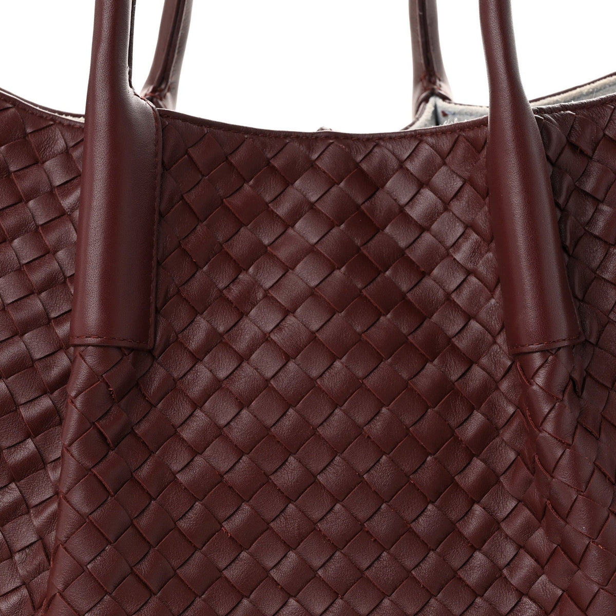 Calfskin Intrecciato Pinacoteca Reversible Tote Madder Brown Lunar