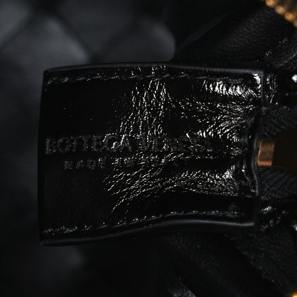 Polished Nappa Intrecciato Metallic Knot Mini Loop Camera Bag Black