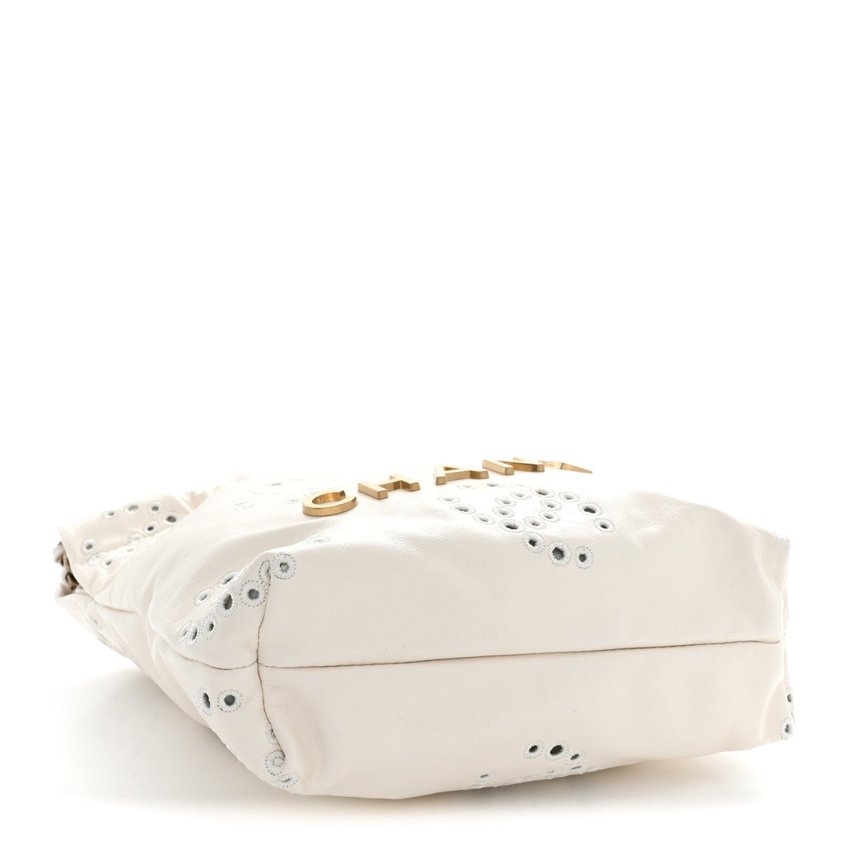 Calfskin Eyelet Mini Chanel 22  White
